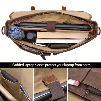 Brett - Men’s Large Capacity Waterproof Canvas Messenger Bag